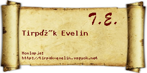 Tirpák Evelin névjegykártya